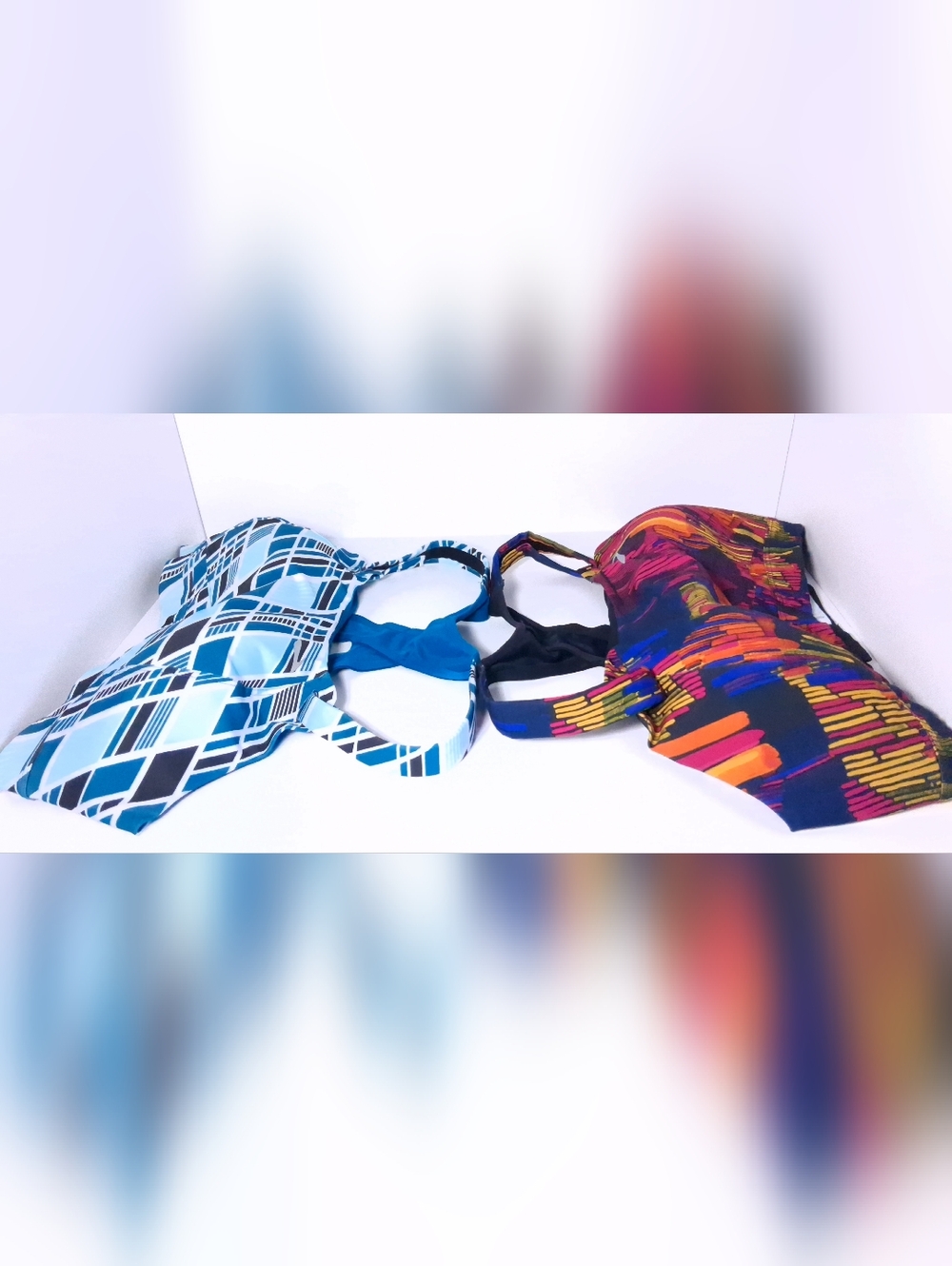 Brooks Running Sports Bra (2Pieces) Bundle  Blue & Multicolor Size 36DD